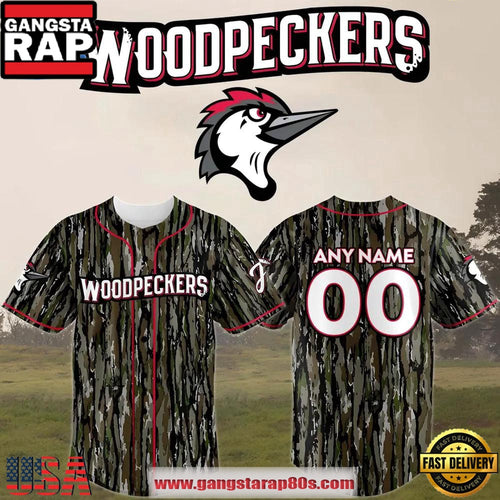 Fayetteville Woodpeckers Memorial Day Limited Edition Camo Custom Baseball Jersey Shirt