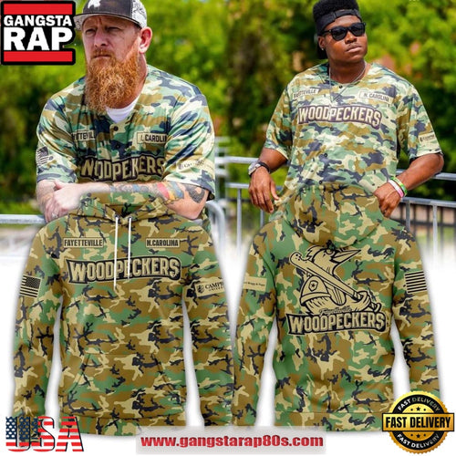 Fayetteville Woodpeckers Military Appreciation 2026 Camo Hoodie Shirt