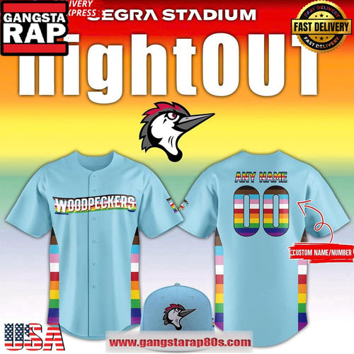 Fayetteville Woodpeckers Pride Night Out 2025 Custom Baseball Jersey Shirt