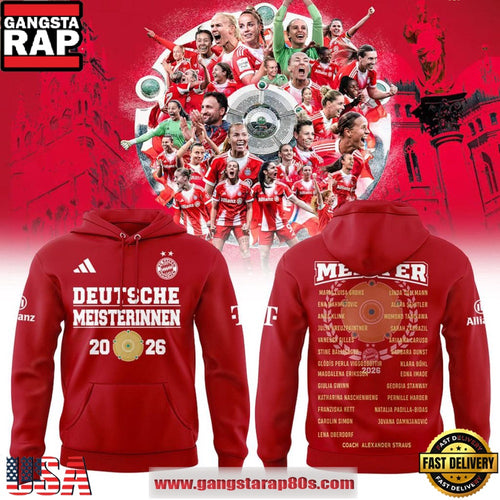 FC Bayern Frauen Women’s Bundesliga Champions 2026 Hoodie-Red
