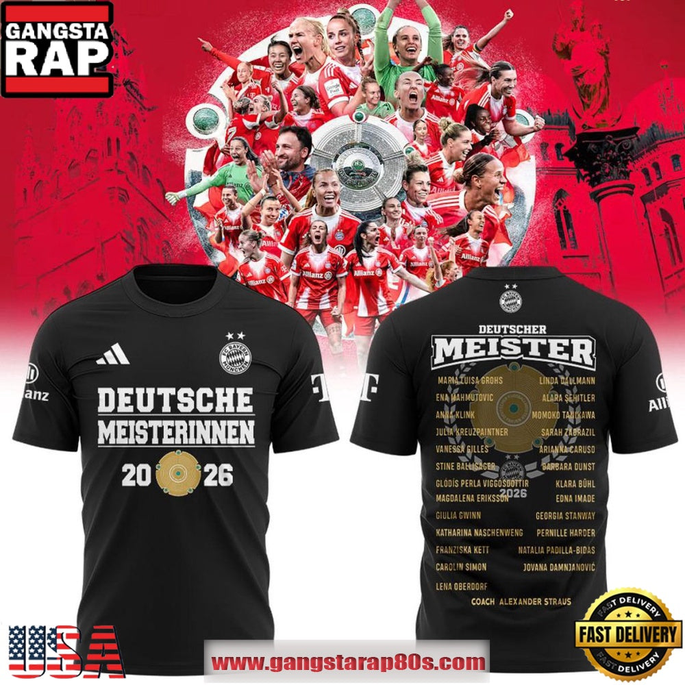 FC Bayern Frauen Women’s Bundesliga Champions 2026 T-Shirt