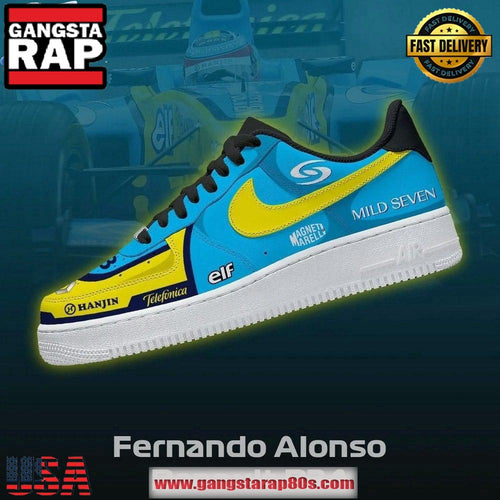 Fernando Alonso Renault R24 Air Force 1 Running Sneakers Shoes