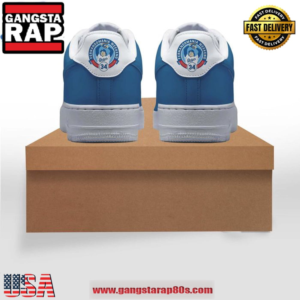Fernando Valenzuela 34 Dodgers Limited Edition Air Force 1 Running Sneakers Shoes