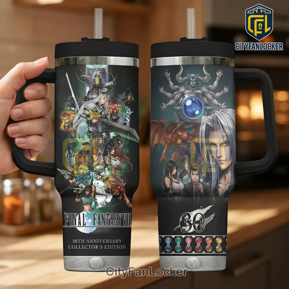 Final Fantasy VII 30th Anniversary 40oz Stainless Steel Tumbler