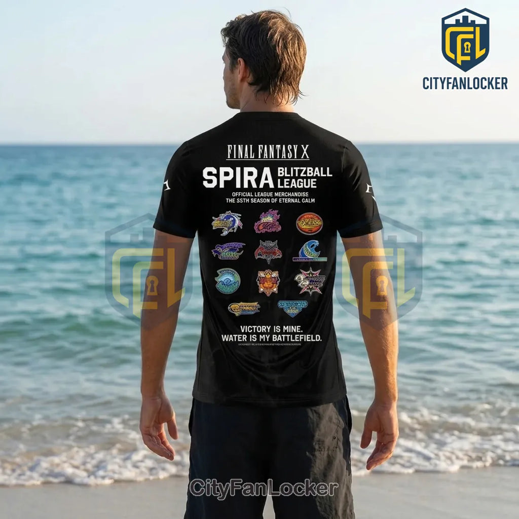 Final Fantasy X 25th Anniversary Spira League Black T-Shirt