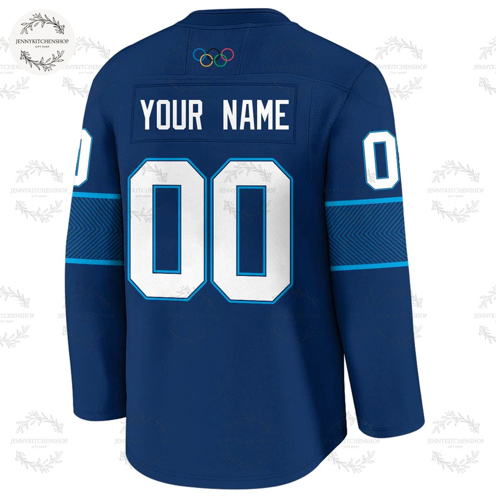 Finnish National 2026 Olympic Navy Custom Hockey Jersey
