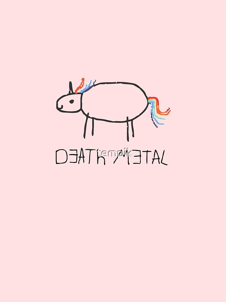 Death Metal Unicorn Crayon Shirt