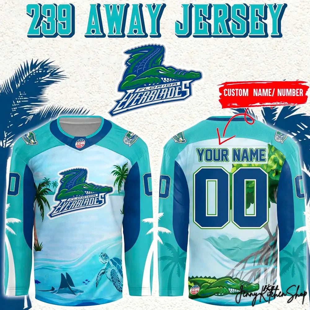 Florida Everblades 239 Away Hockey Jersey