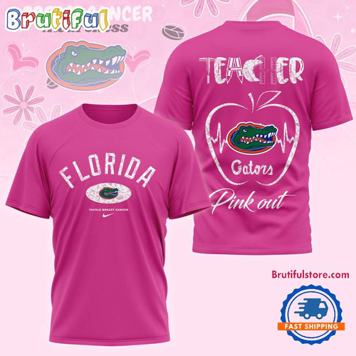 Florida Gators 2025 NCAA Teacher Tackle Breast Cancer Unisex 3D Shirt