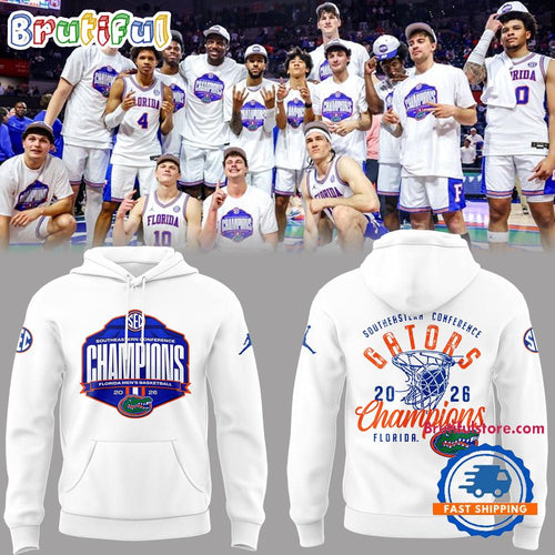 Florida Gators 2026 Men’s Basketball Champions Limited Edition White Hoodie T-Shirt