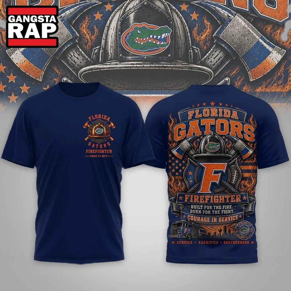 Florida Gators 2026 NCAA Firefighter Built for the Fire 3D Shirt Hoodie T-Shirt
