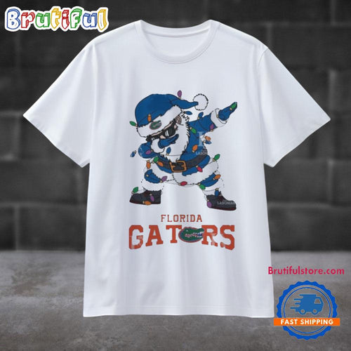 Florida Gators Dabbing Santa Claus Ugly Christmas Light T Shirt