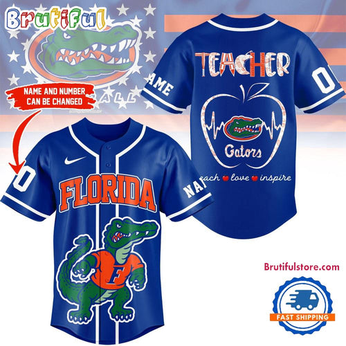 Florida Gators Mascot Teacher Appreciation Month Baseball Jersey
