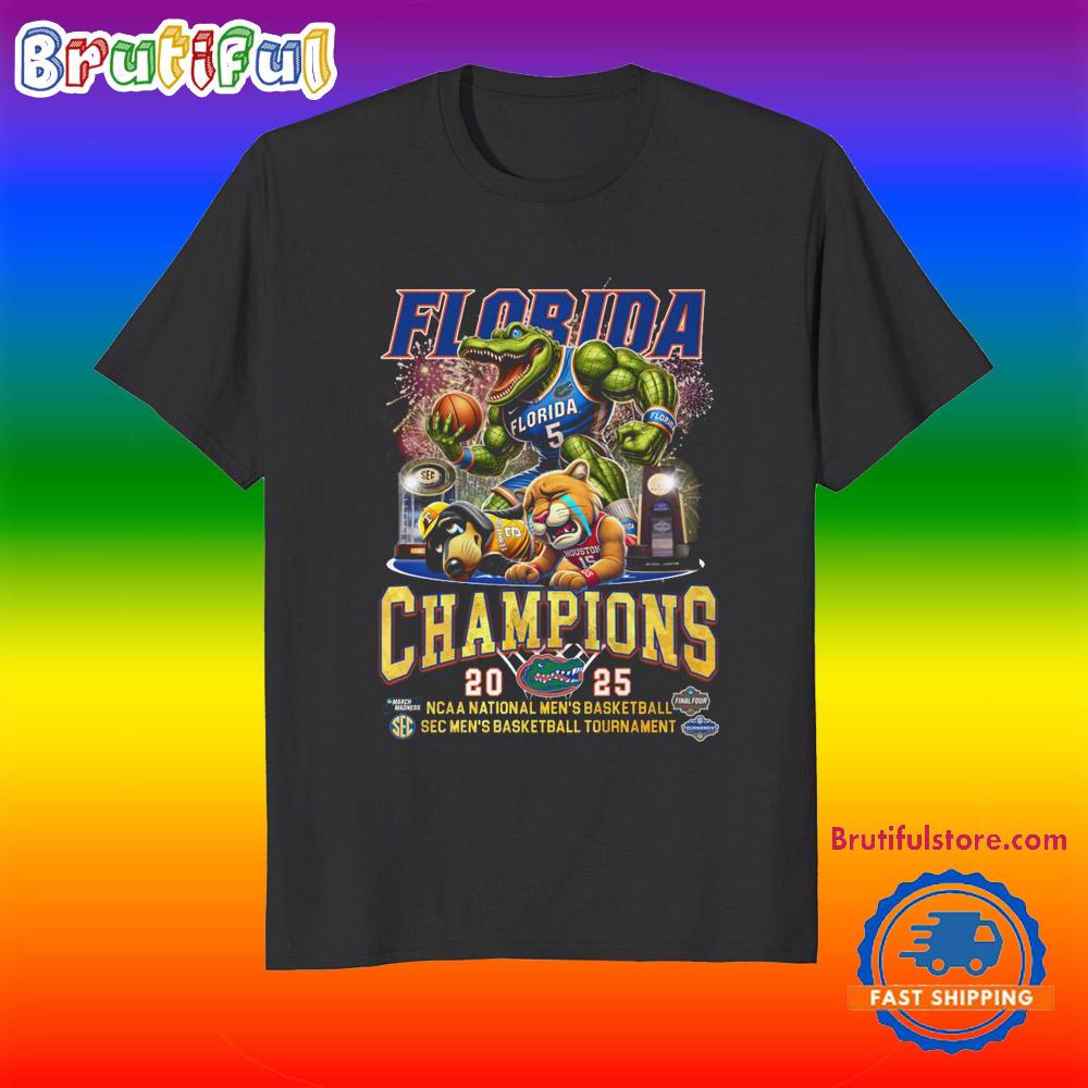 Florida Gators Men’s Basketball 2025 Champions Mascot T Shirt