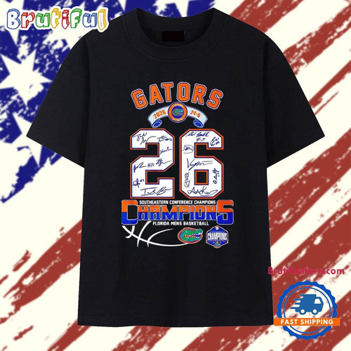 Florida Gators Men’s Basketball 26 SEC Champions signatures T Shirt