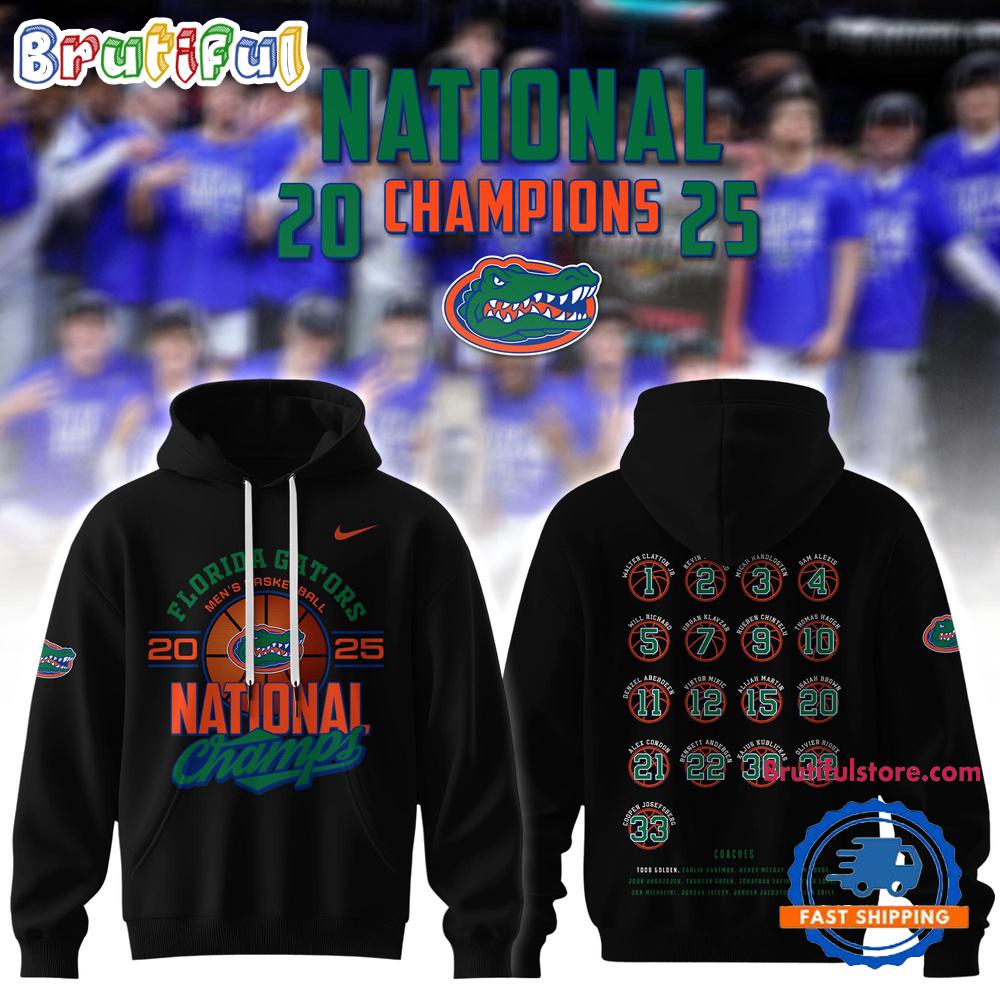Florida Gators Men’s Basketball National Champions 2025 Black Hoodie T-Shirt
