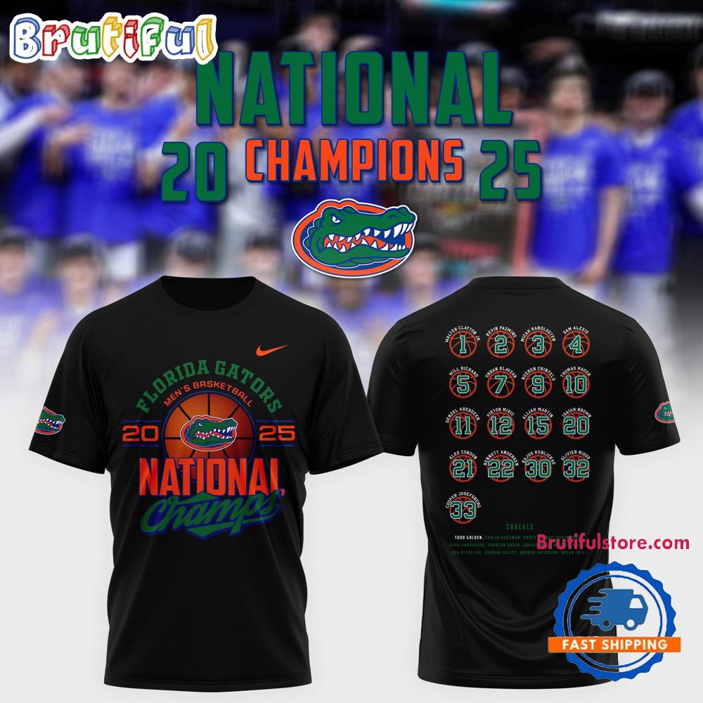 Florida Gators Men’s Basketball National Champions 2025 Black Hoodie T-Shirt