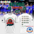 Florida Gators Men’s Basketball National Champions 2025 White Hoodie T-Shirt