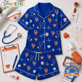 Florida Gators NCAA Heartbeats & Home Teams Short Sleeve Pajamas Set