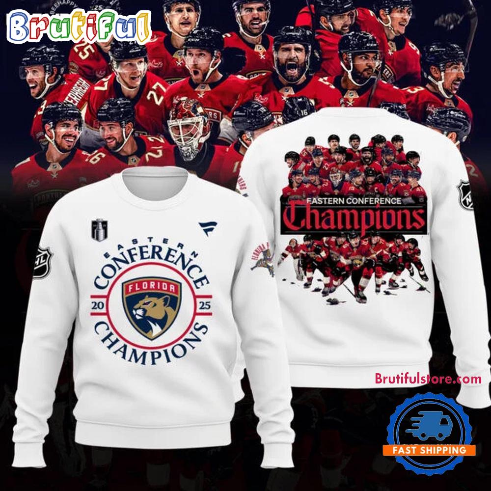 FLORIDA PANTHERS 2025 Eastern Conference Champions Limited Edition Hoodie T-Shirt