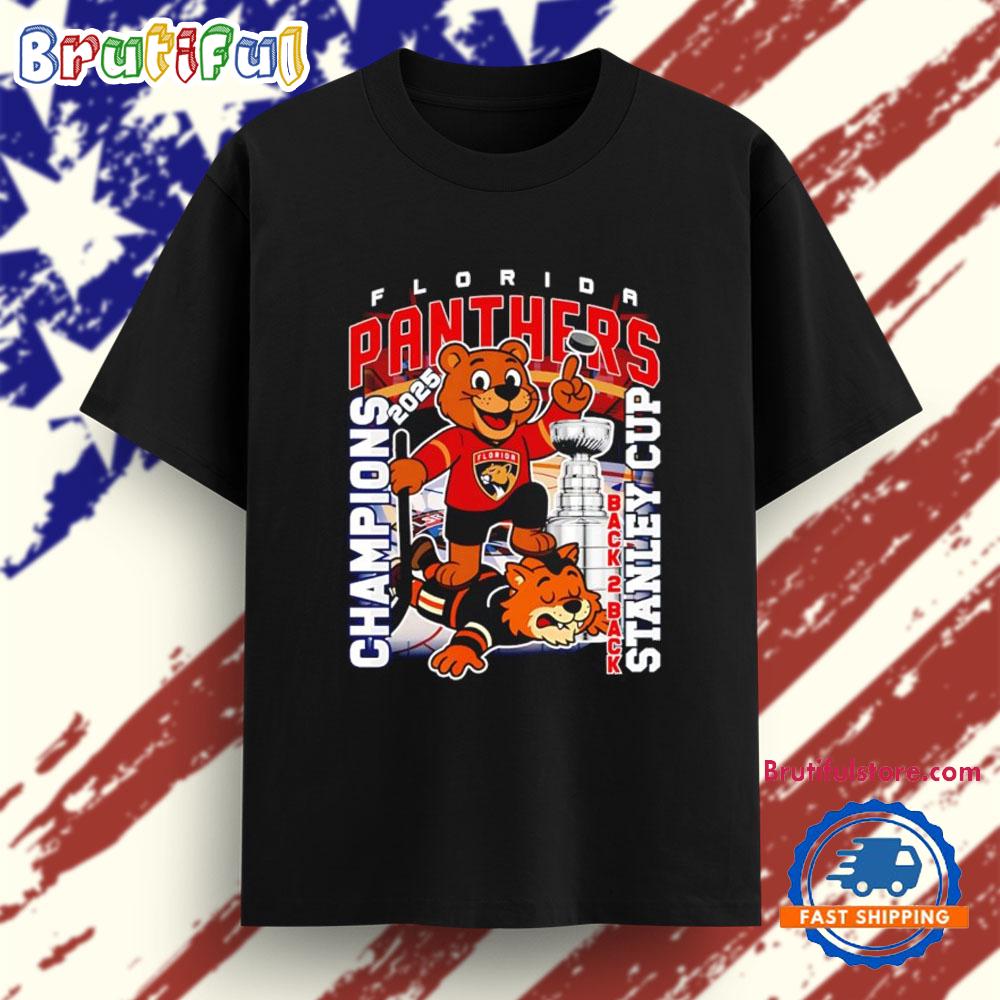 Florida Panthers Back To Back 2025 Stanley Cup Champions Mascots T Shirt