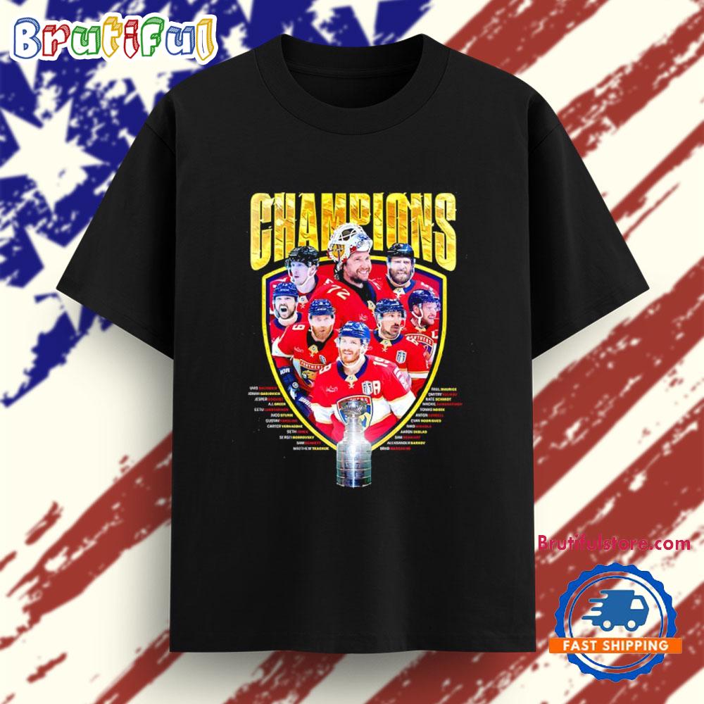 Florida Panthers Back to Back 2025 Stanley Cup Champions Players Name T Shirt