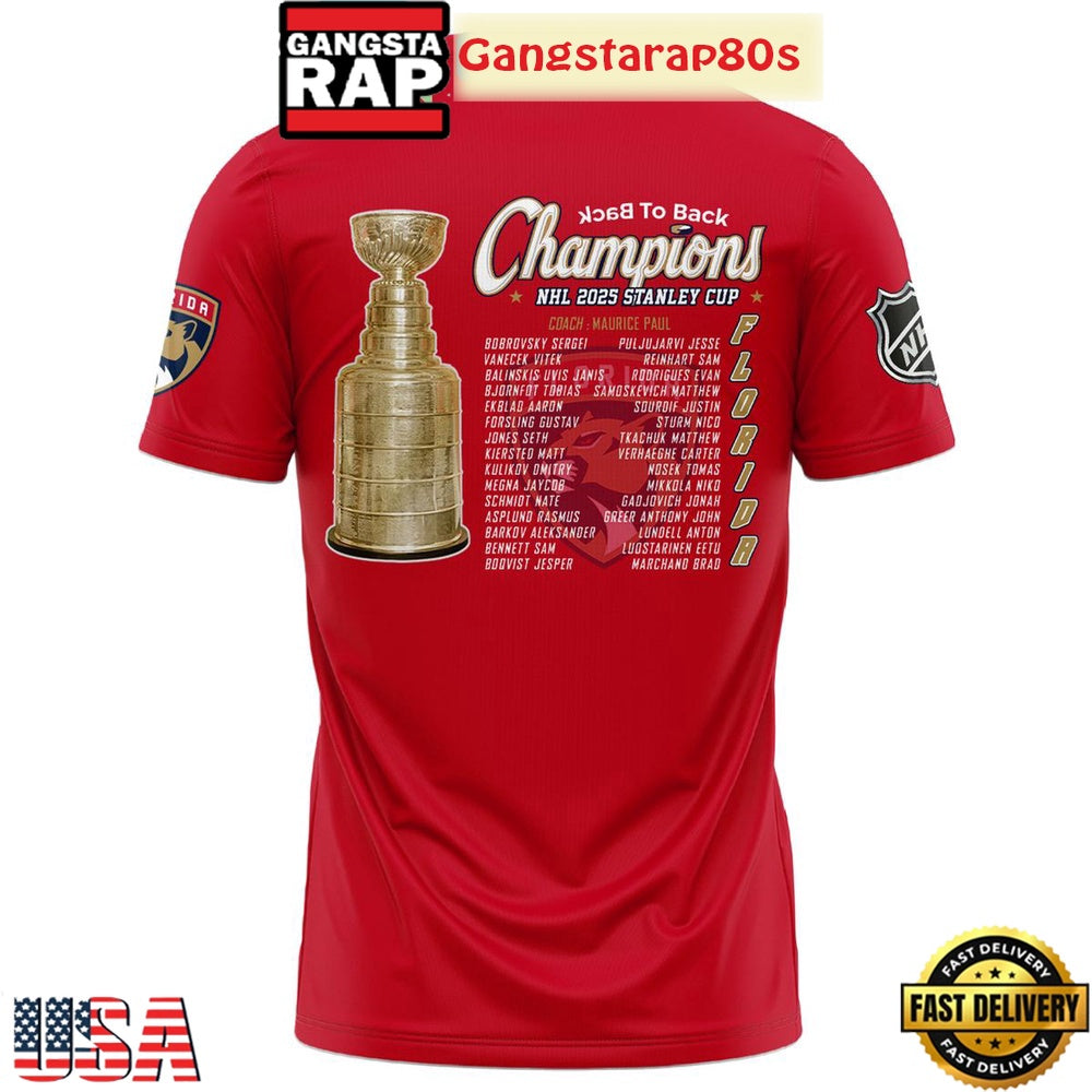 Florida Panthers Stanley Cup 2025 Champions All Over Print T-Shirt Hoodie