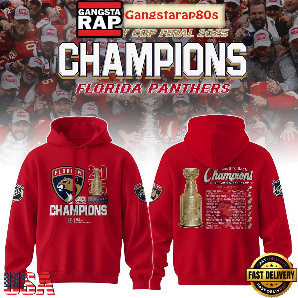 Florida Panthers Stanley Cup 2025 Champions All Over Print T-Shirt Hoodie