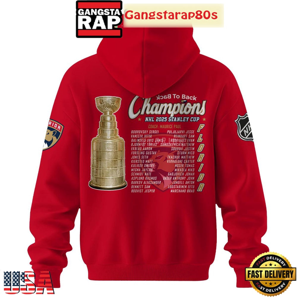 Florida Panthers Stanley Cup 2025 Champions All Over Print T-Shirt Hoodie