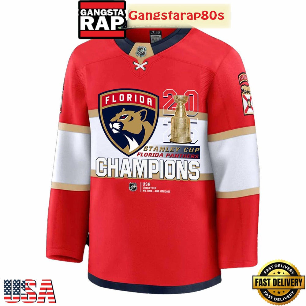 Florida Panthers Stanley Cup Champions 2025 Back To Back Hockey Jersey