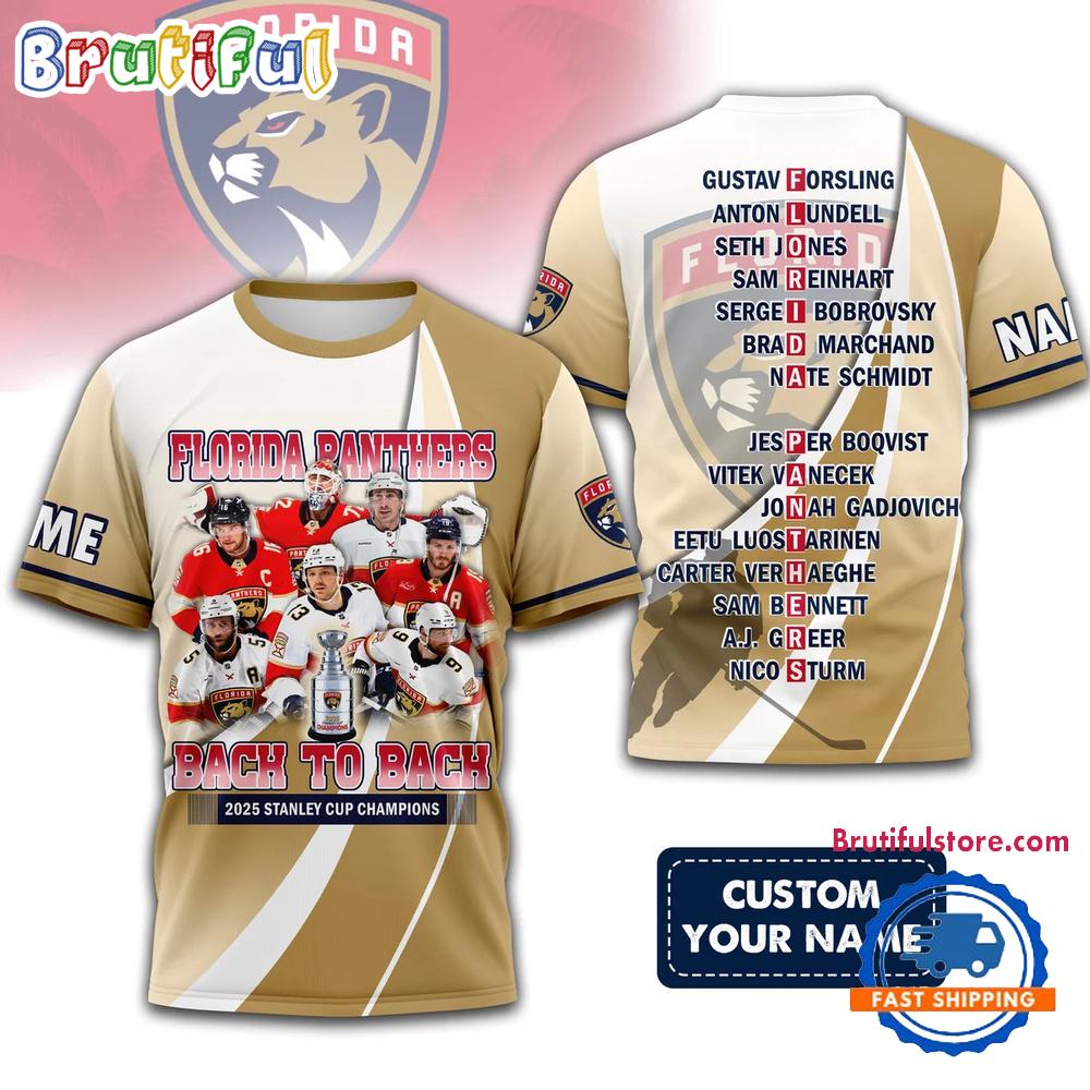 Florida Panthers Stanley Cup Champions Team Graphic 3D Shirt