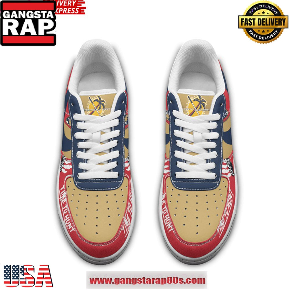 Florida Panthers Time To Hunt Limited Edition Air Force 1 Running Sneakers Shoes