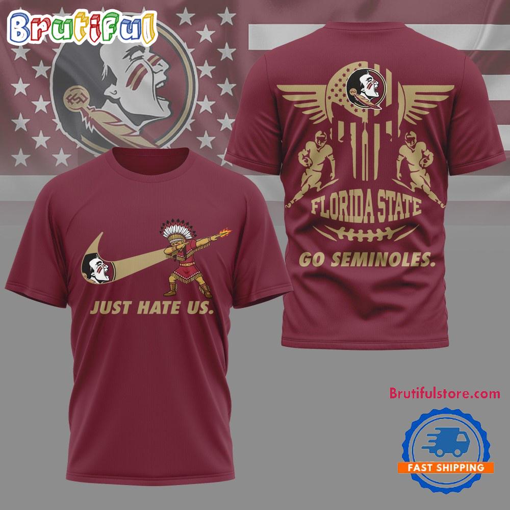 Florida State Seminoles 2025 NCAA Just Hate Us Limited 3D Shirt