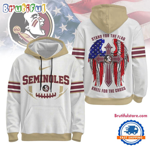 Florida State Seminoles 2025 NCAA Stand For The Flag Kneel For the Cross Hoodie