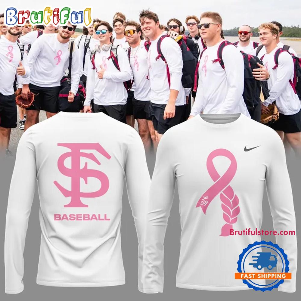 Florida State Seminoles Baseball Fight Against Breast Cancer 2025 Long Sleeve Shirt