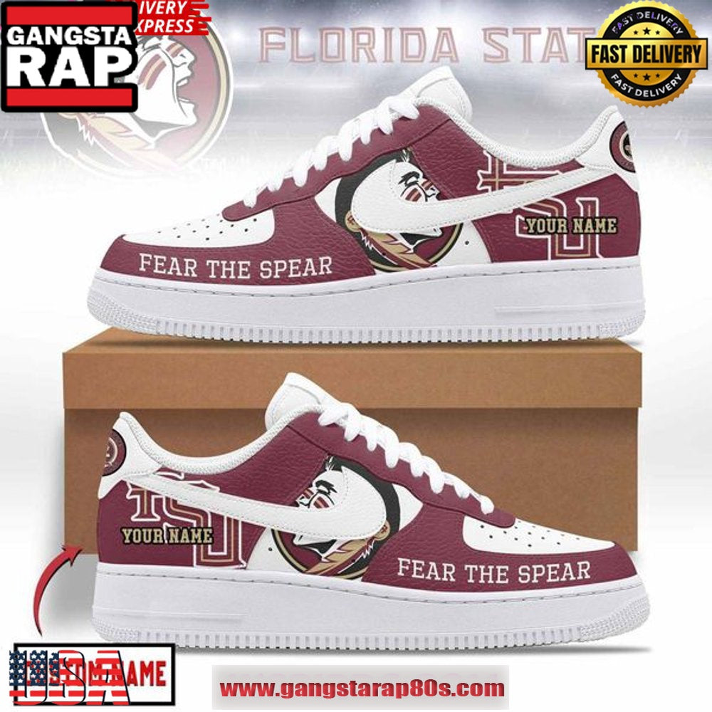 Florida State Seminoles Fear The Spear Air Force 1 Running Sneakers Shoes