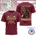 Florida State Seminoles Mascot Let’s Go Baseball 2025 3D Shirt