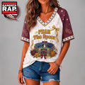 Florida State Seminoles NCAA Floral Stadium Bow V Neck 3D T Shirt
