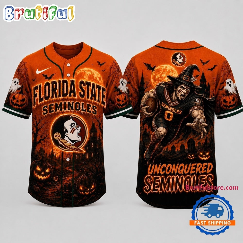 Florida State Seminoles NCAA Haunted Night Halloween Baseball Jersey Shirt