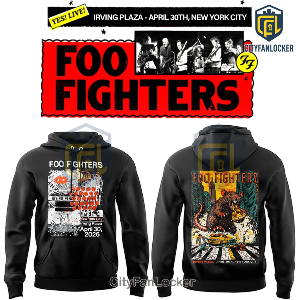 Foo Fighters Irving Plaza NYC 2026 Concert Graphic Hoodie