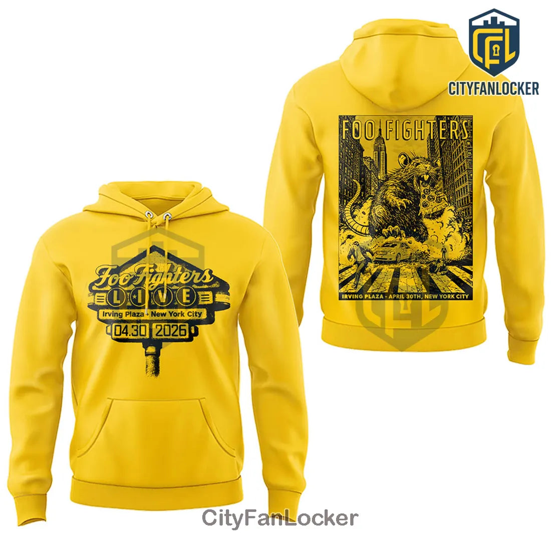 Foo Fighters Irving Plaza NYC Live Concert 2026 Yellow Hoodie