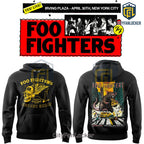 Foo Fighters Irving Plaza NYC Secret Show Rat Pizza Graphic Black Hoodie