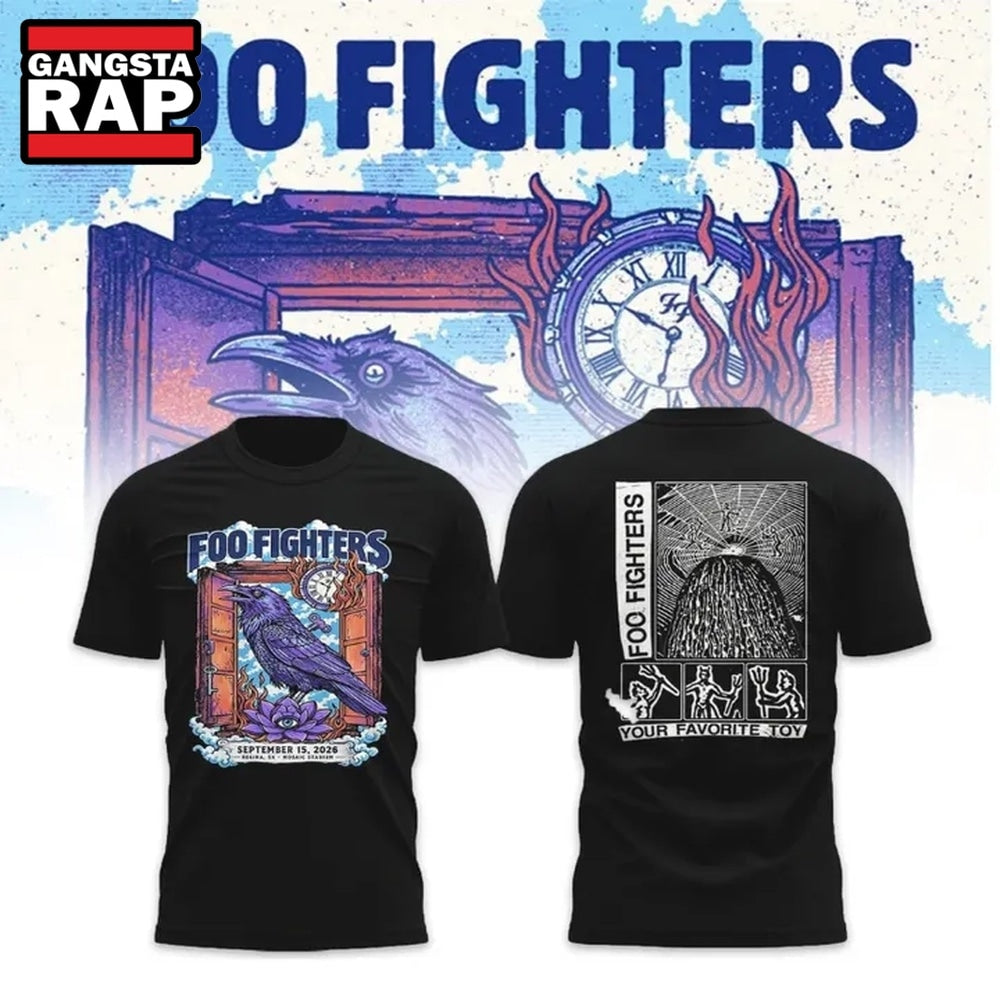 Foo Fighters Mosaic Stadium Regina 2026 Tour Limited Edition Hoodie T-Shirt