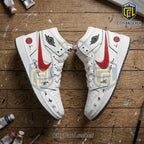 Foo Fighters Signature White Air Jordan High Top Sneakers