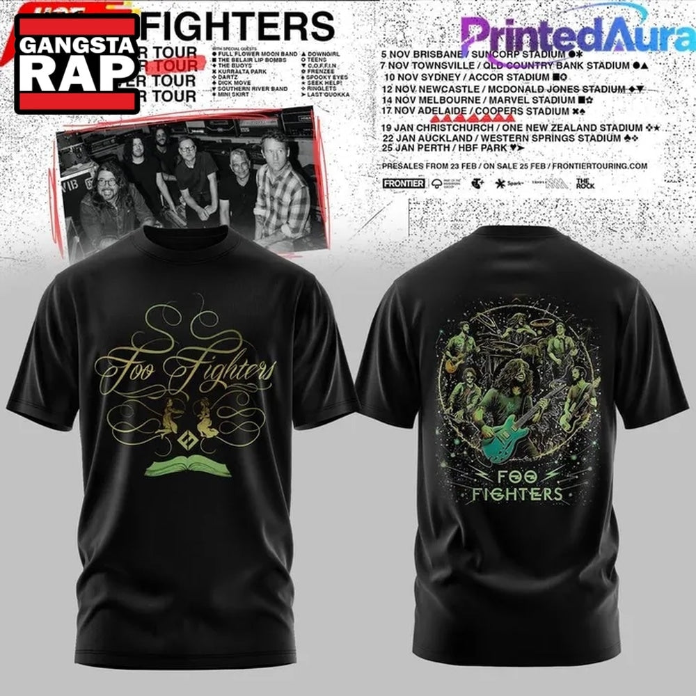 Foo Fighters TAKE COVER TOUR 2026 Black T Shirt
