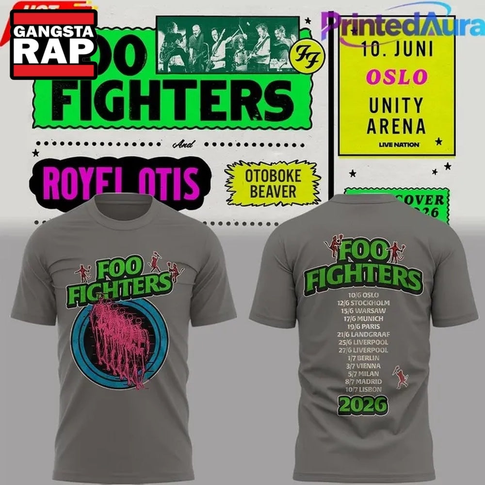 Foo Fighters Take Cover Tour 2026 Limited Edition T Shirt , Music Trending 3D Shirt