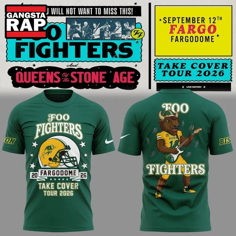 Foo Fighters x NDSU Football Take Cover Tour 2026 T Shirt