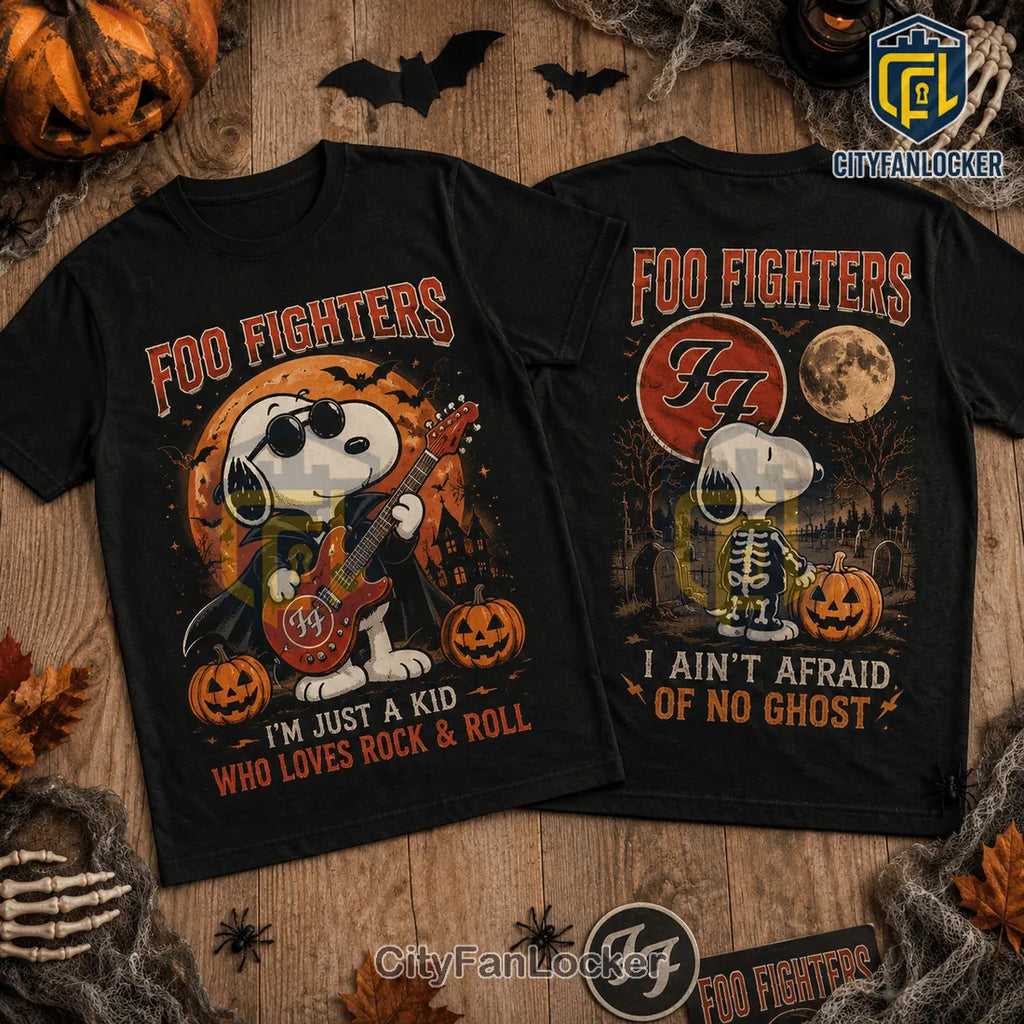 Foo Fighters x Snoopy Halloween Black T-Shirt