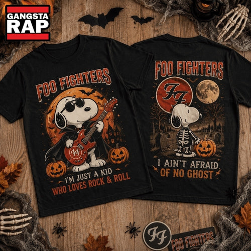 Foo Fighters x Snoopy Rock the Haunted Night 3D Shirt , Music Trending 3D Shirt