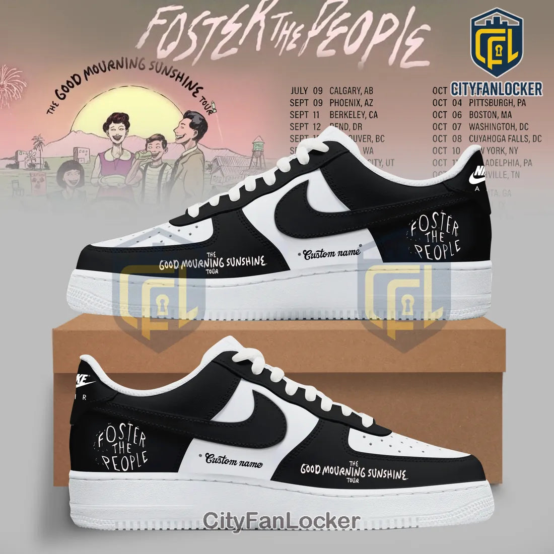 Foster The People Good Mourning Sunshine Tour Limited Custom Air Force 1